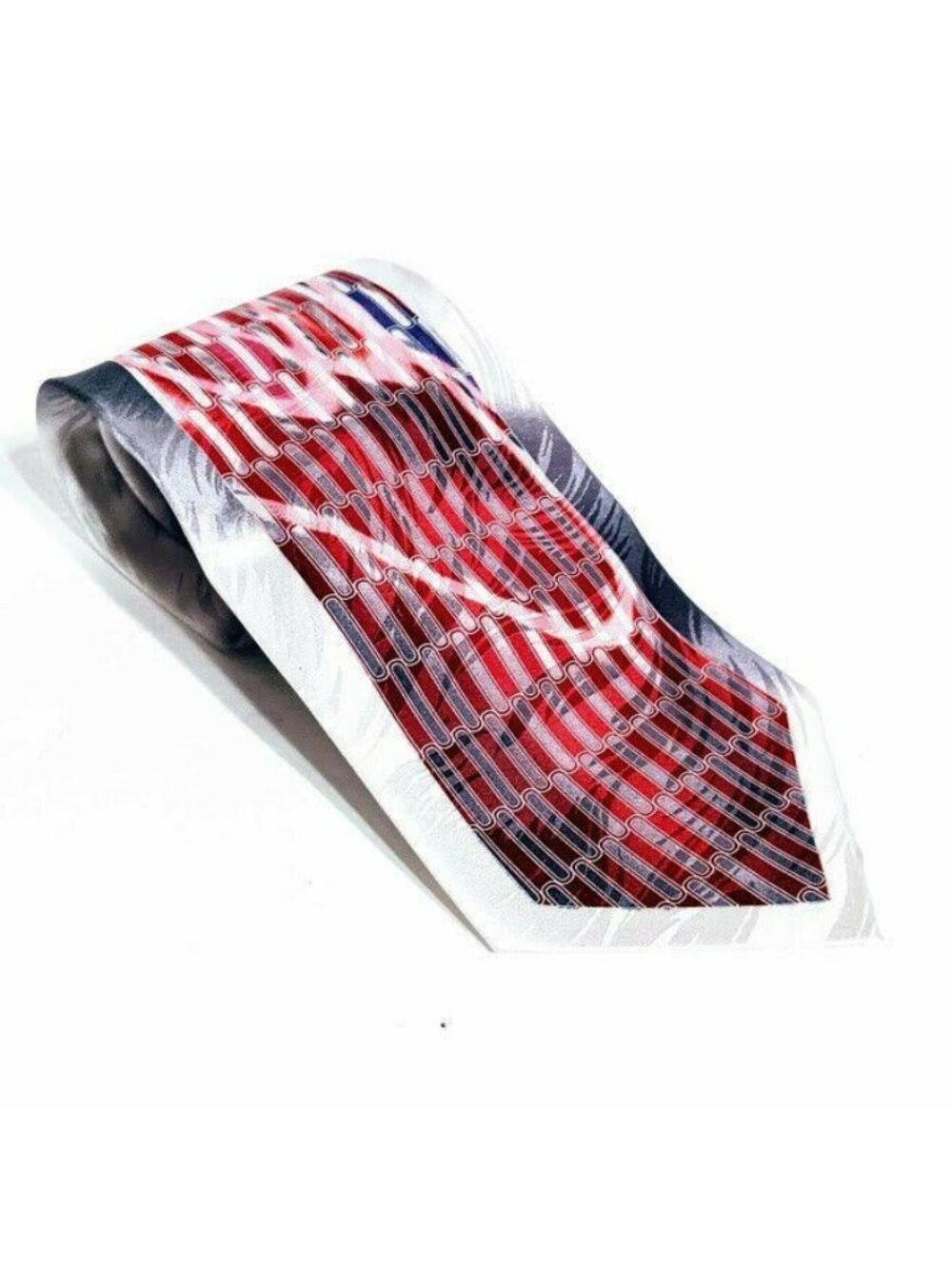Il Canto Italian Designer Red Gray Geometric Tie